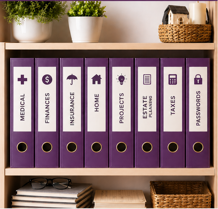 Binder System mockup in Purple