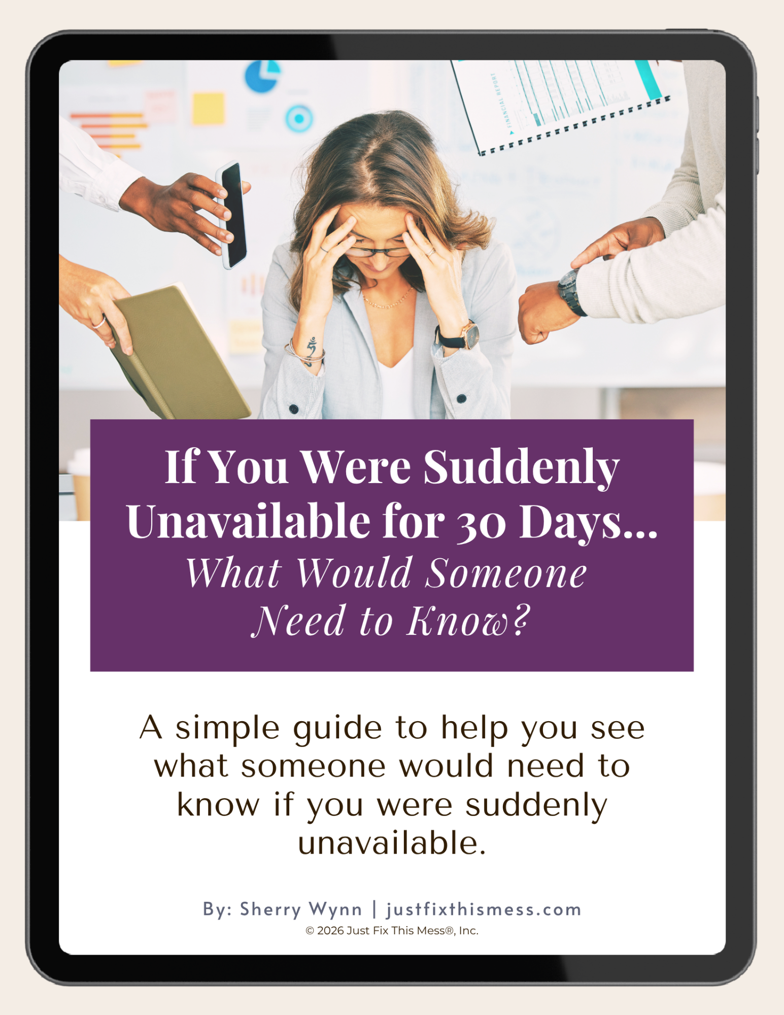 If you were suddently unavailable for 30 days advert.